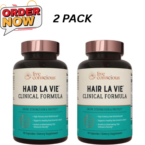 Hair La Vie Live Conscious Clinical Formula Hair Growth for Women & Men 90 Caps 2 PACK