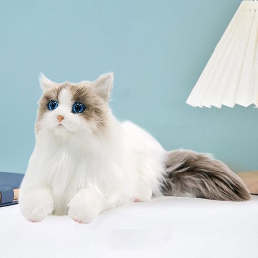 Realistic Ragdoll Cat Stuffed Animal Cat Doll for Cat Lovers Kids Girls Cat