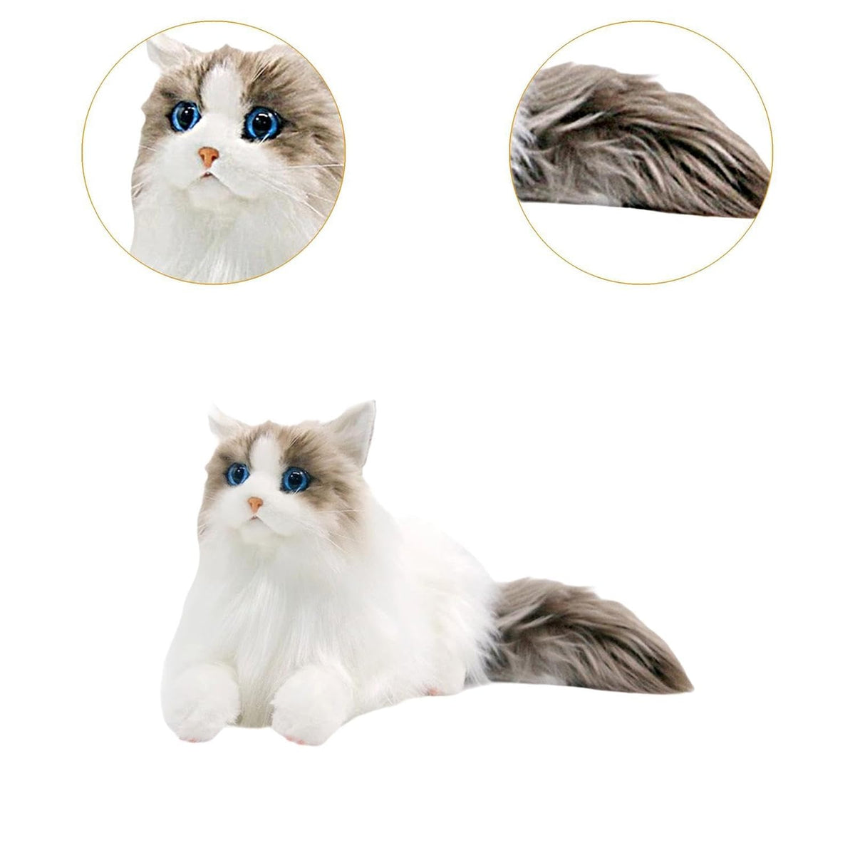 Realistic Ragdoll Cat Stuffed Animal Cat Doll for Cat Lovers Kids Girls Cat