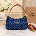 COACH CAF82 Teri Shoulder Crossbody Bag Signature Denim Blue Shoulder