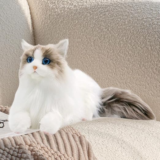 Realistic Ragdoll Cat Stuffed Animal Cat Doll for Cat Lovers Kids Girls Cat