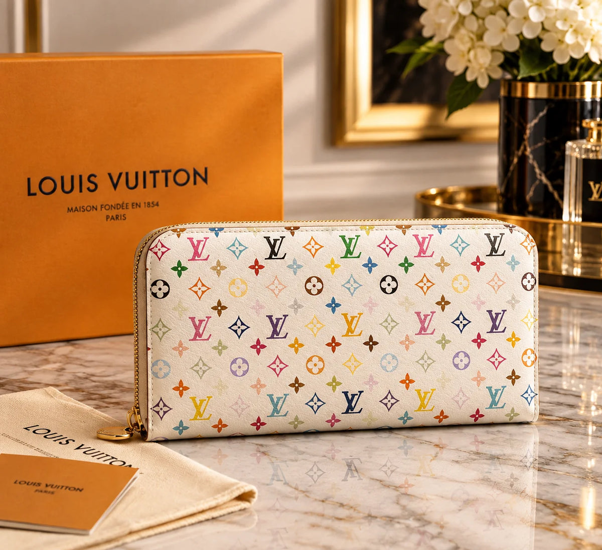 Louis Vuitton x Murakami Zippy Wallet Multicolor Monogram M13922