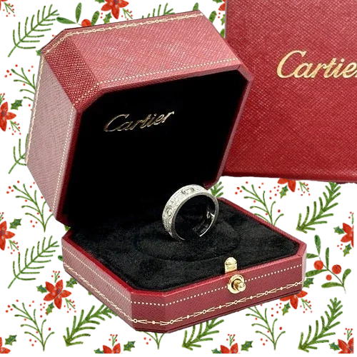 Cartier Signature Love Ring Box Red Travel Case Empty Gift