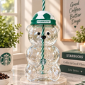 Starbucks World Cup Football Bear 20oz Glass Straw Cup