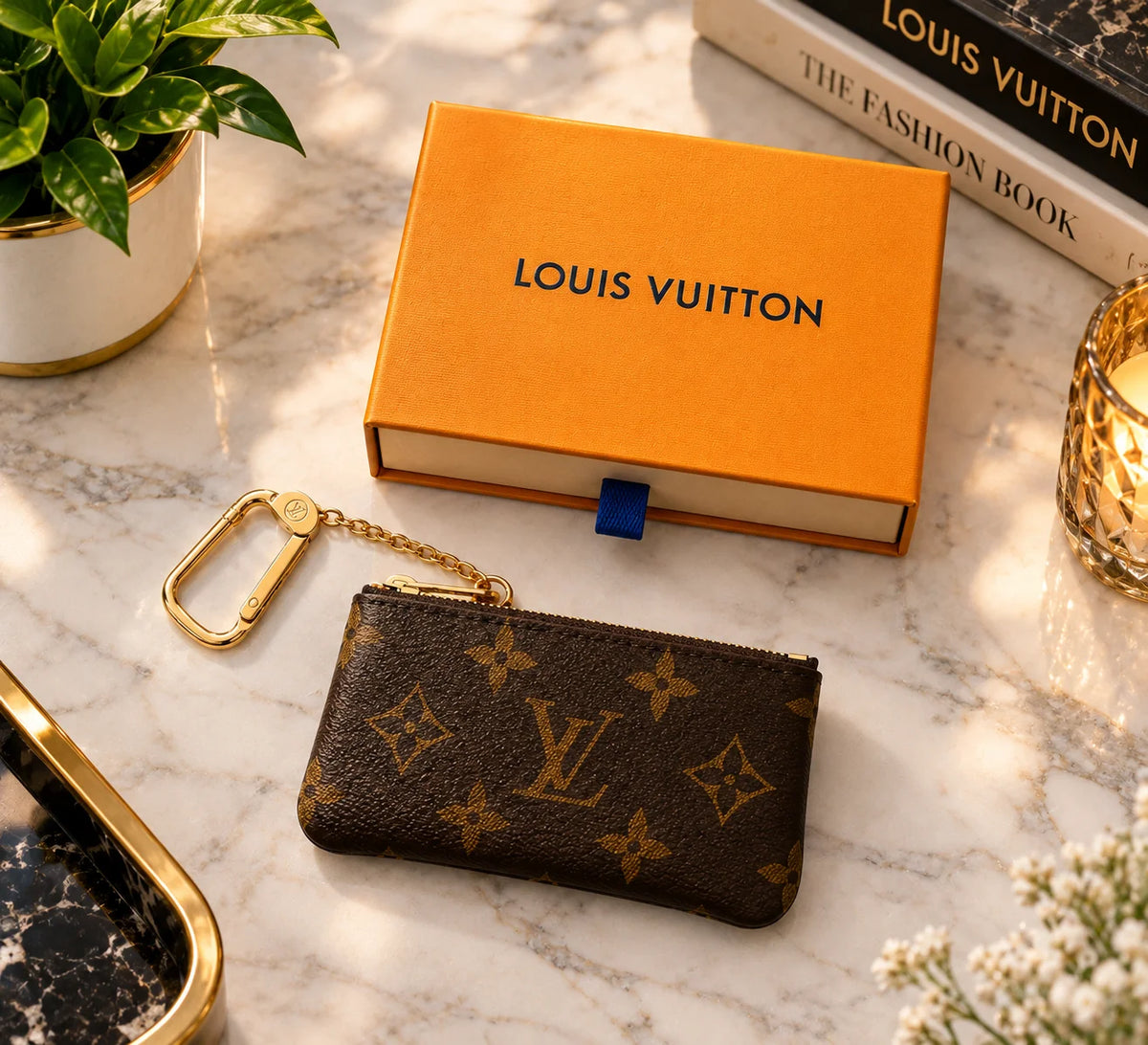 Louis Vuitton Monogram Key Pouch Pochette Clés Coin Purse
