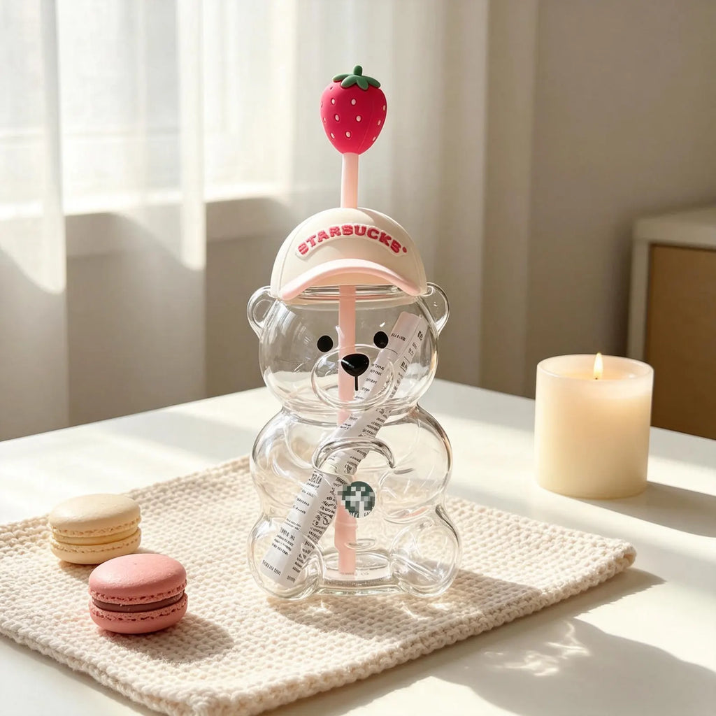 Starbucks Teddy Bear Cup With Strawberry