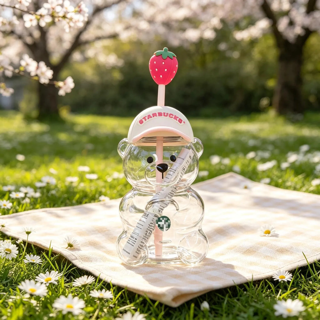 Starbucks Teddy Bear Cup With Strawberry