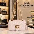 Coach Tabby Quilted Shoulder Bag – white with Brass Hardware