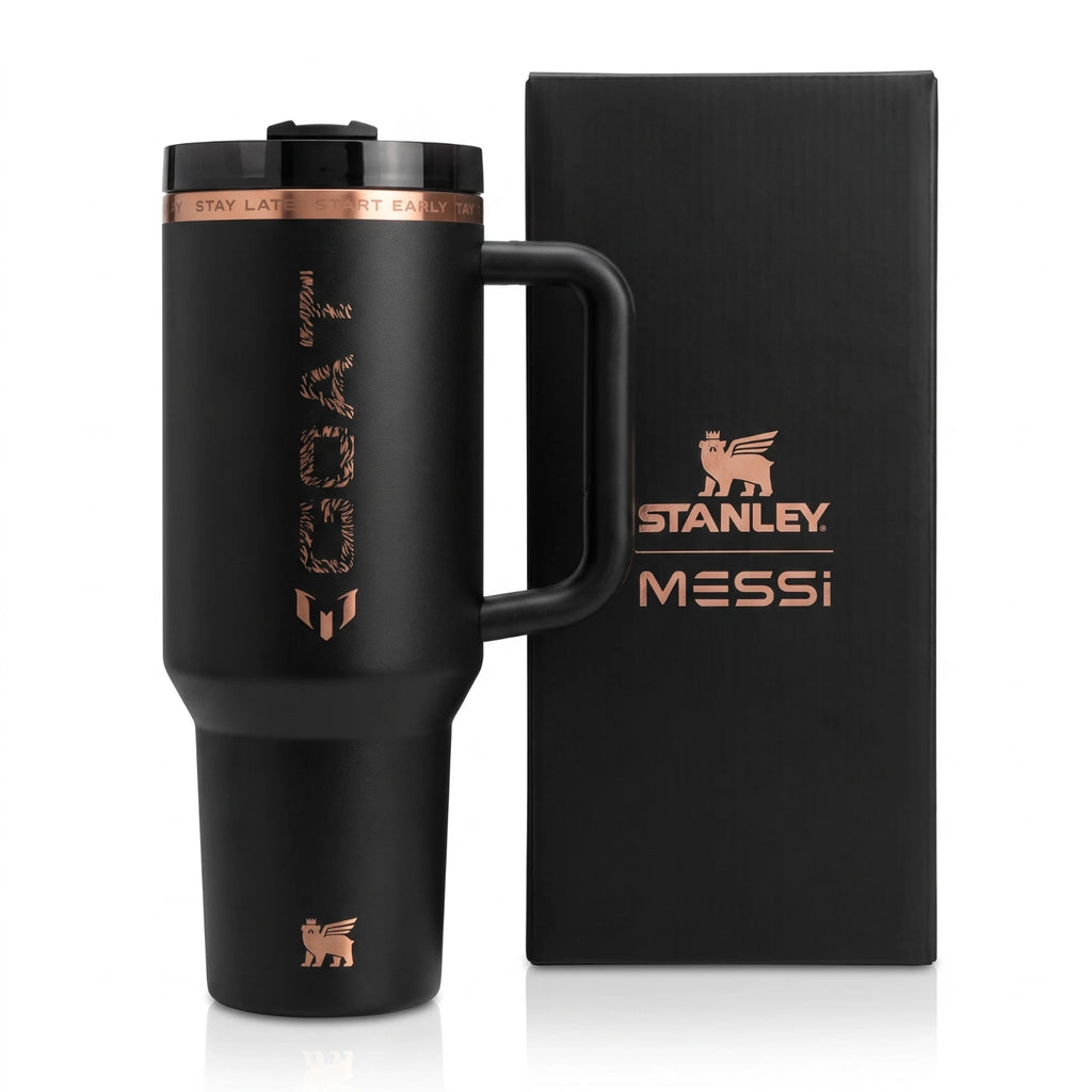 STANLEY x Messi Quencher Pro Tour Flip Straw Tumbler 40oz GOAT Black