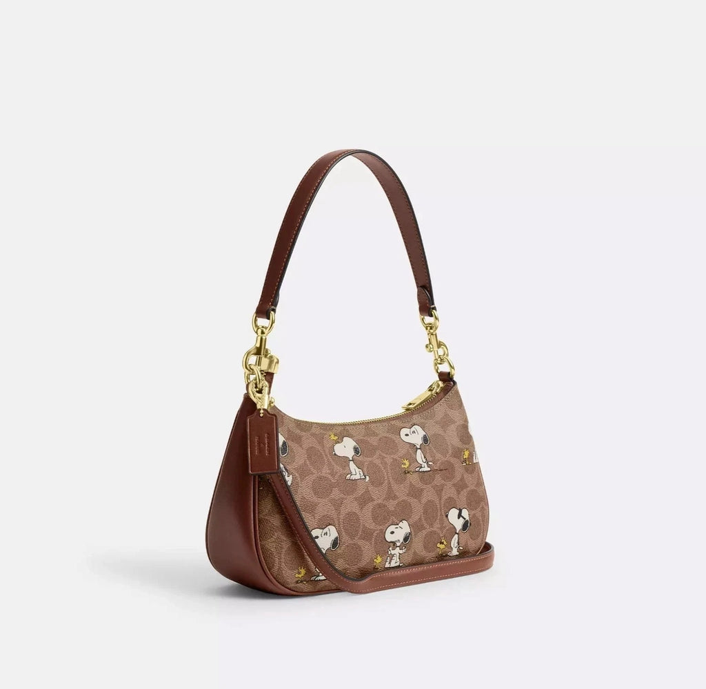 COACH x PEANUTS Teri CBJ88 Shoulder Bag Tan Brown