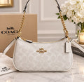 COACH Teri 2Way Shoulder Bag Signature Coated Canvas White CA548