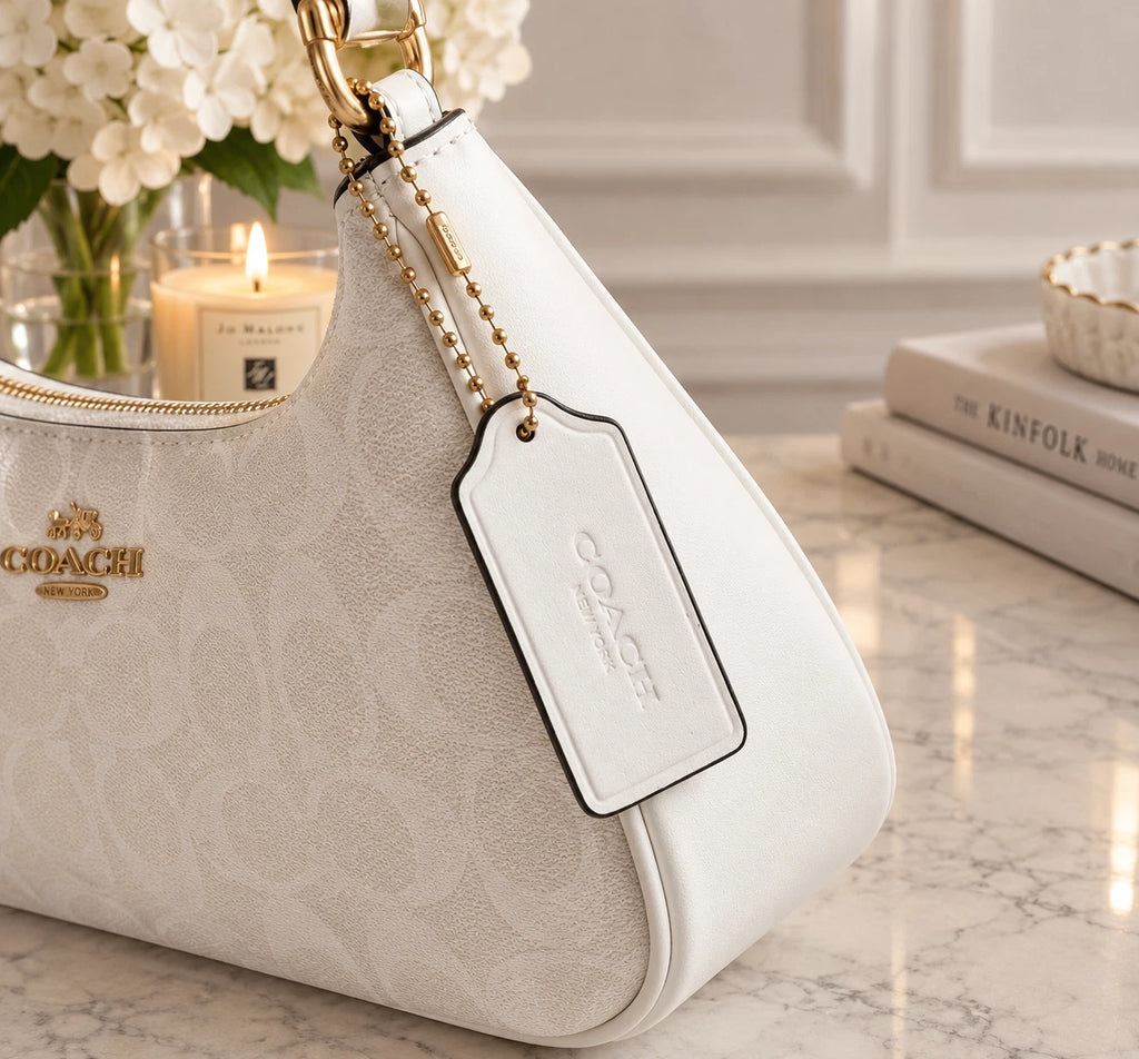 COACH Teri 2Way Shoulder Bag Signature Coated Canvas White CA548