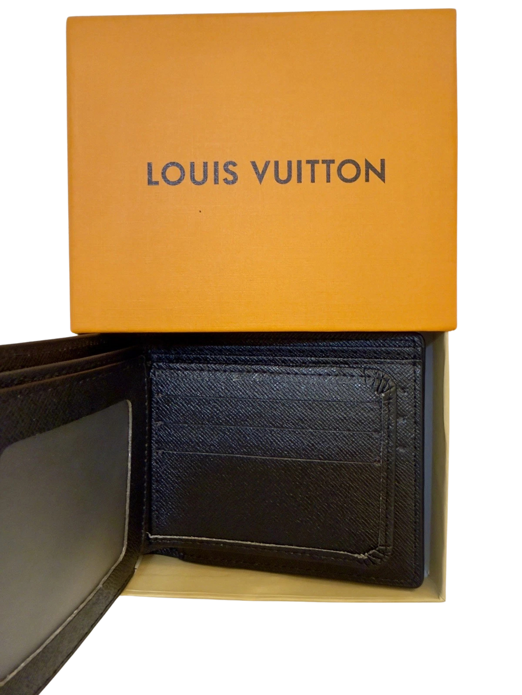 Louis Vuitton Wallet For Men Canvas Leather In Black