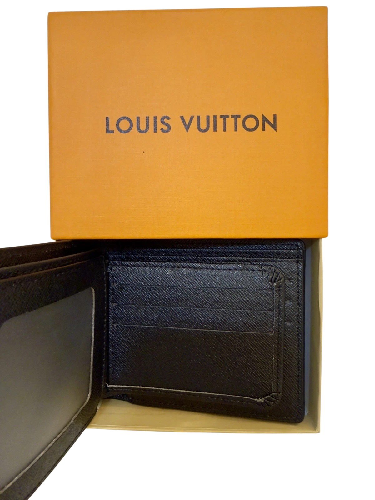 Louis Vuitton Wallet For Men Canvas Leather In Black