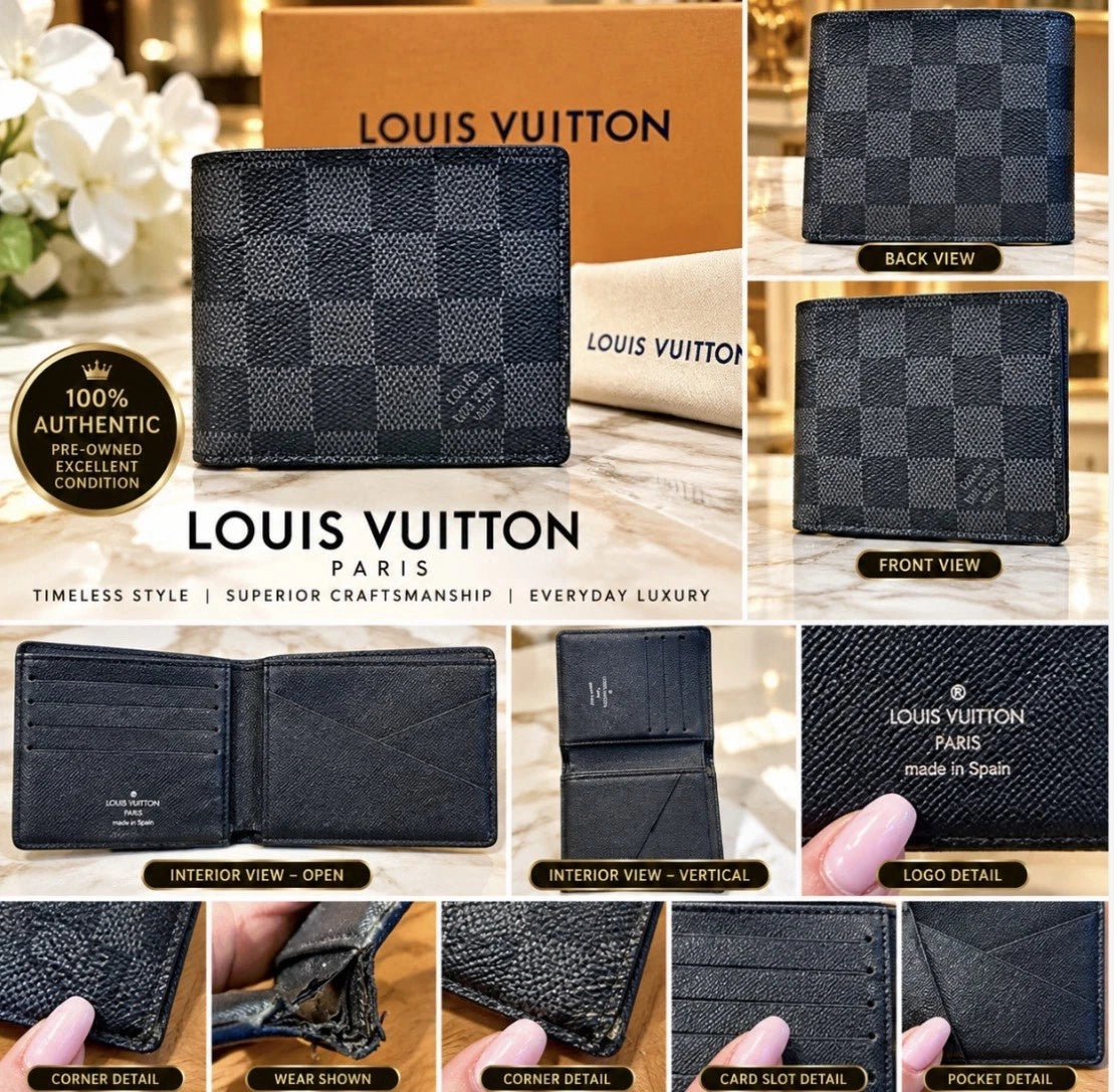 LV Damier Used Wallet Louis Vuitton Men's