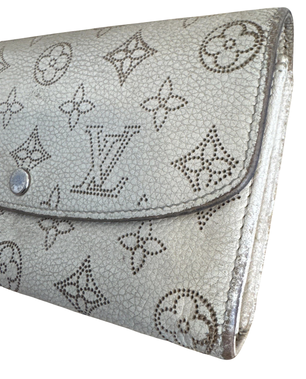 Louis Vuitton Mahina Iris Portefeuille Perforated Leather Ivory Continental Wallet