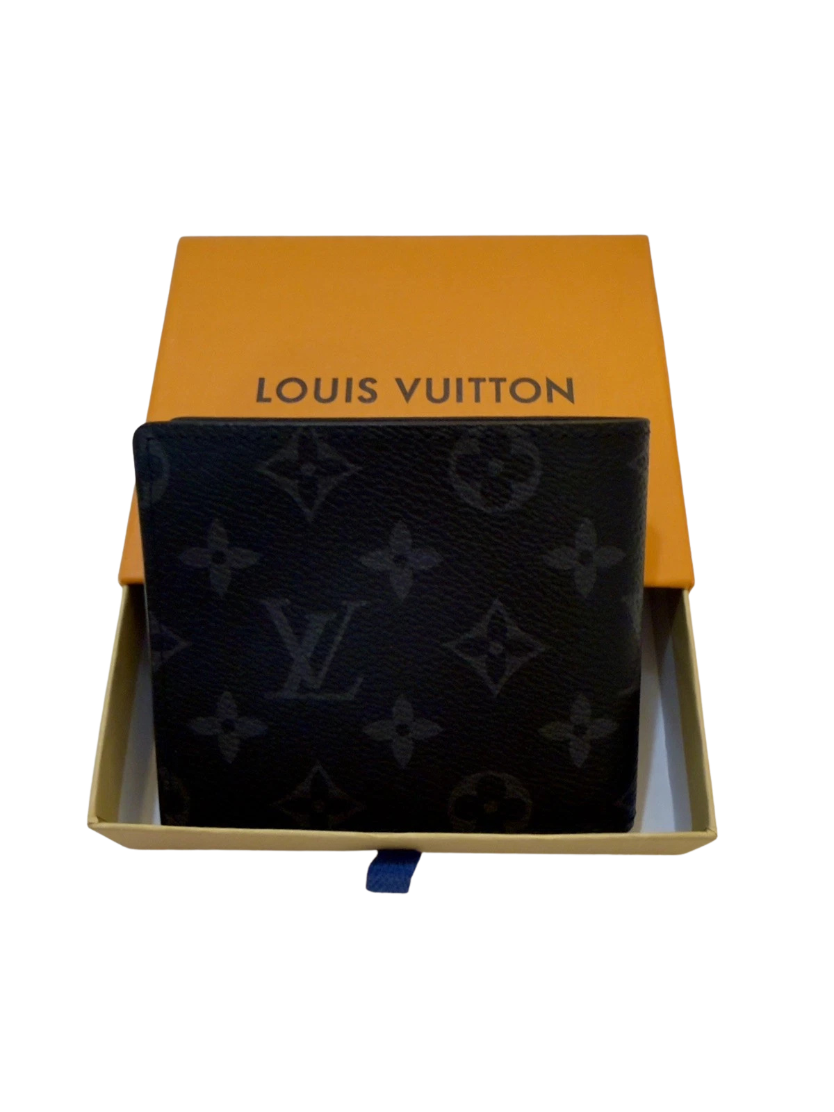 Louis Vuitton Wallet For Men Canvas Leather In Black