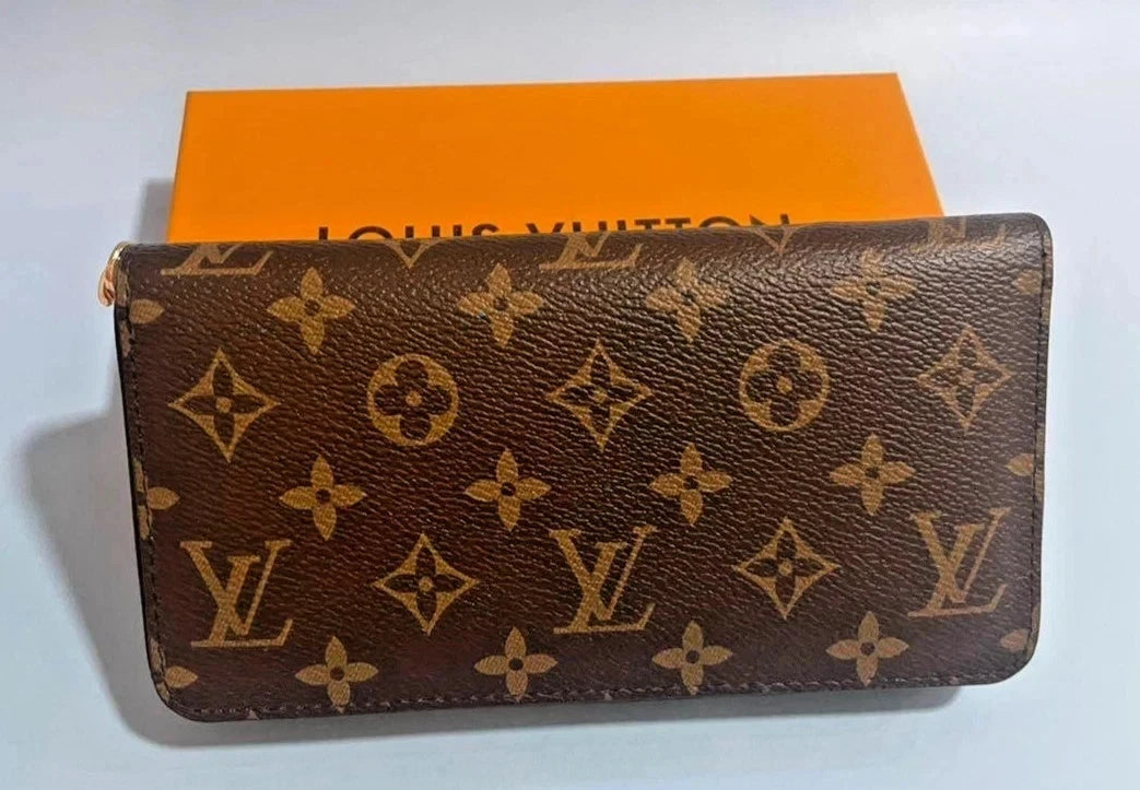 LOUIS VUITTON MONOGRAM ZIPPY WALLET ZIP AROUND LONG PURSE BROWN