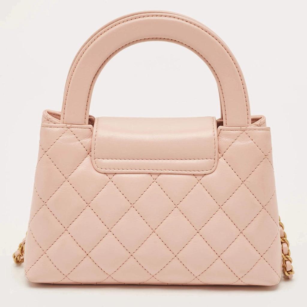 Chanel Kelly Nano Pink Quilted Leather Shopper Bag
