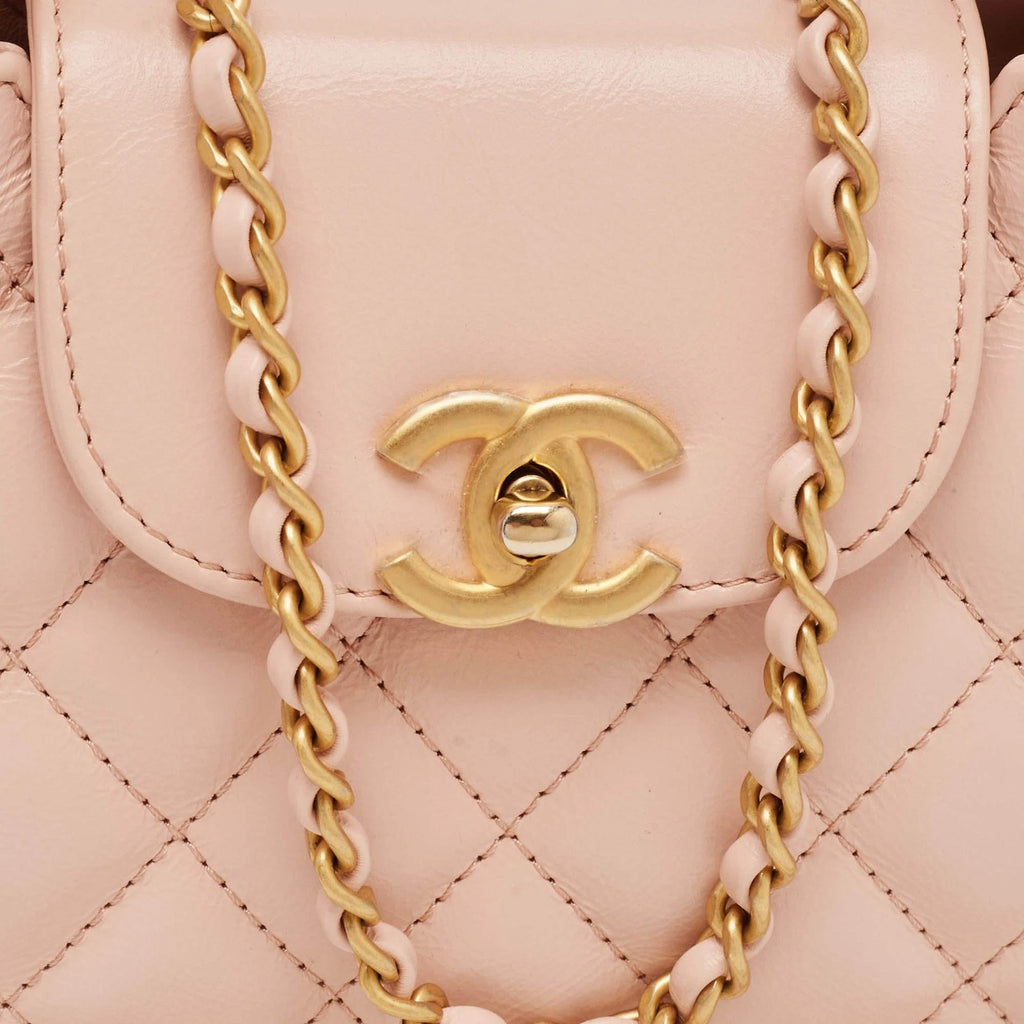 Chanel Kelly Nano Pink Quilted Leather Shopper Bag