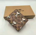 Coach X Peanuts Snap Wallet In Signature Canvas With Snoopy Print CBN32