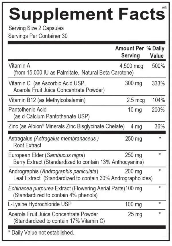 Viracid Immune Support Capsules 60 Count Dietary Supplement