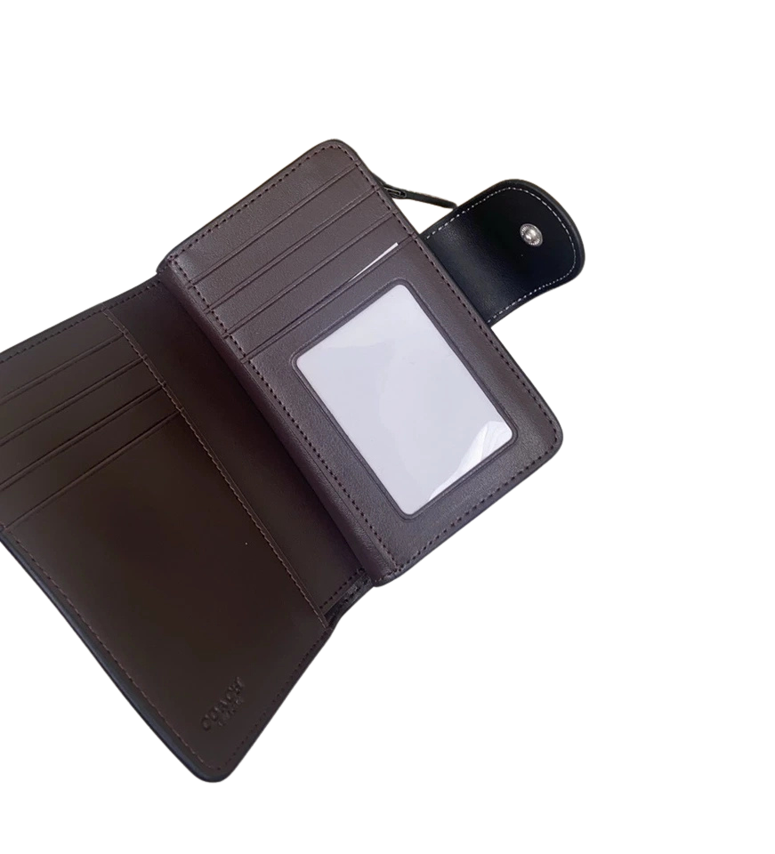 Medium Corner Zip Wallet With Star Print CW530 Black