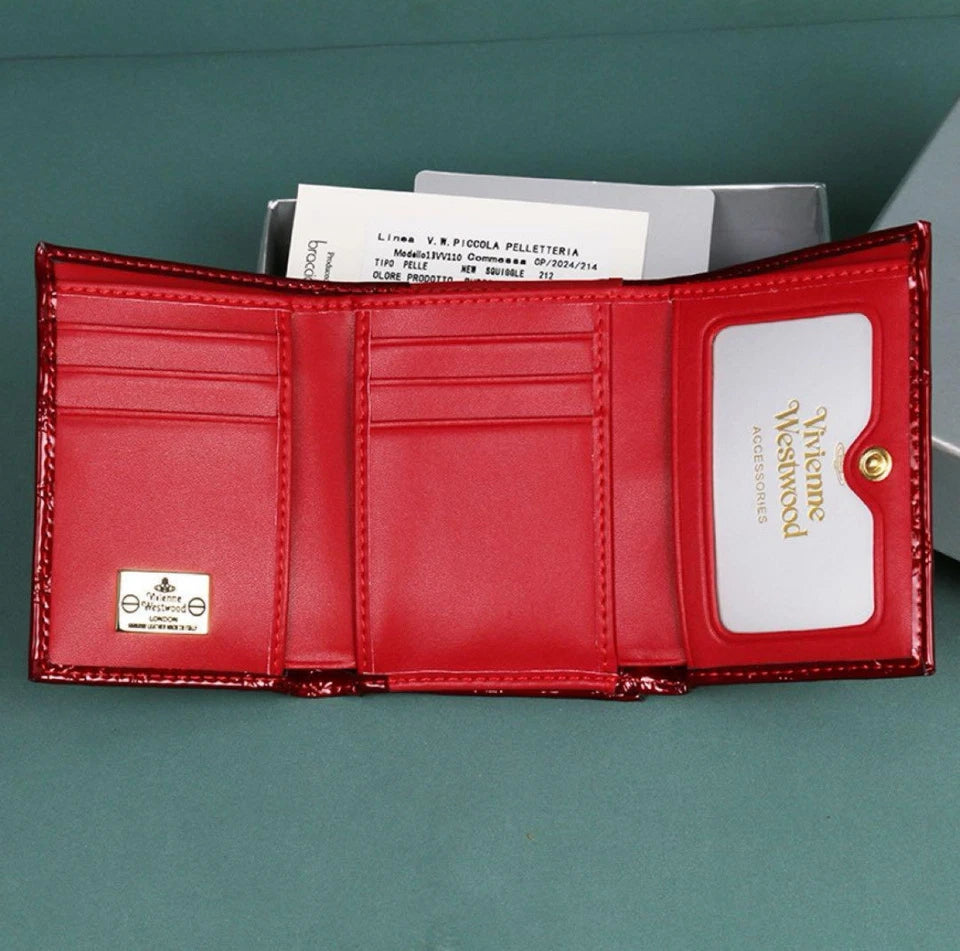 Vivienne Westwood Gamaguchi Trifold Wallet Color Red orb Enamel Japan Outlet